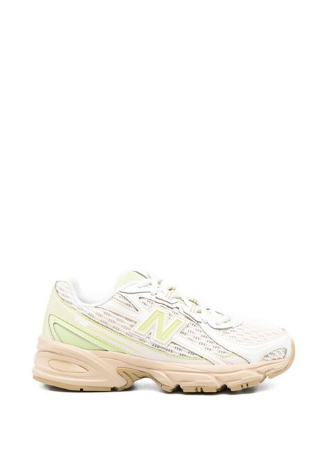sneakers 740 unisex bianche e lime NEW BALANCE | U7401UW